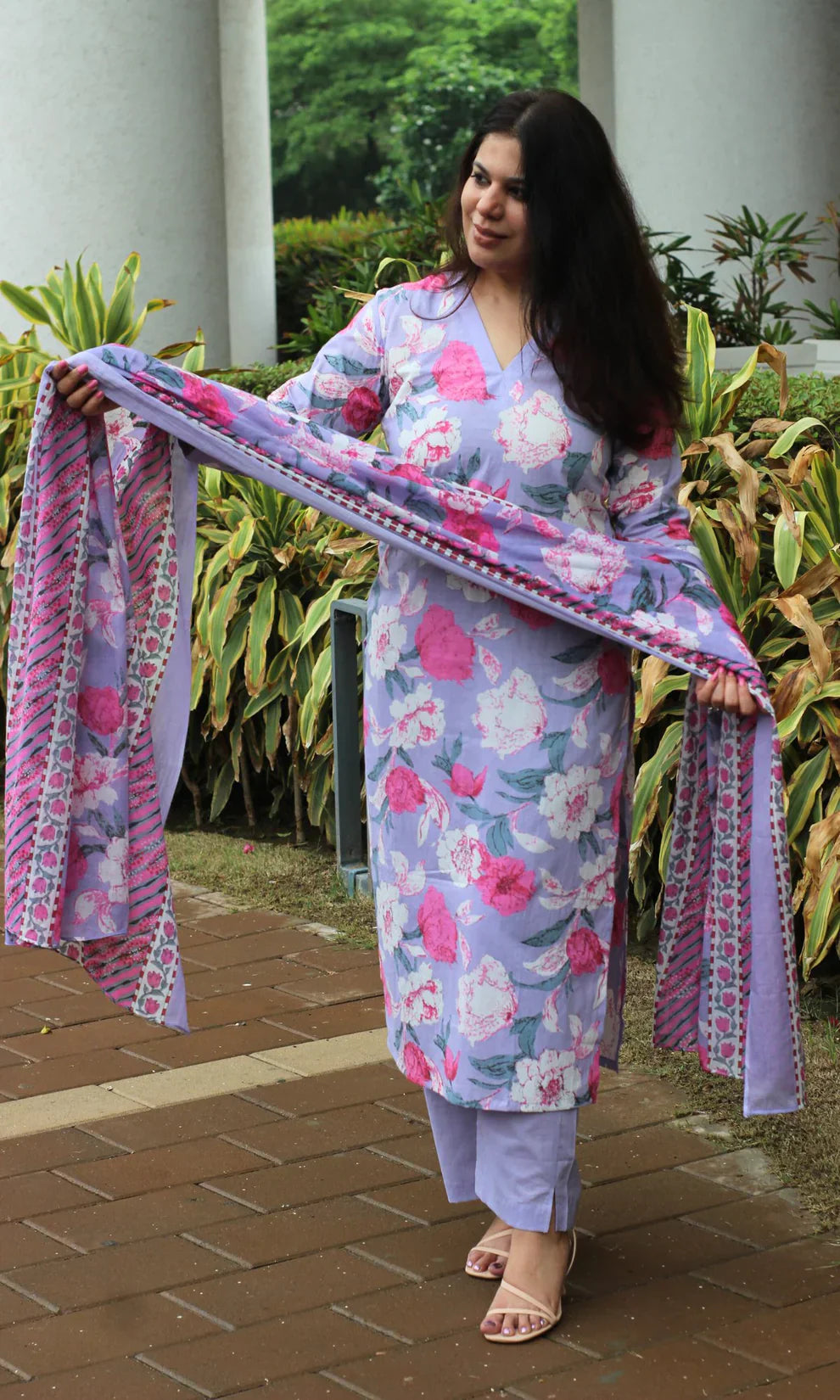 Cotton Kurta And Pant With Dupatta Set for Women's