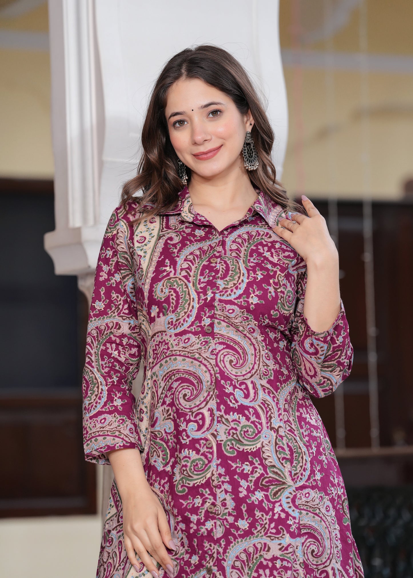 Pure Cotton Mandana Print Stylish Cord Set for Women's