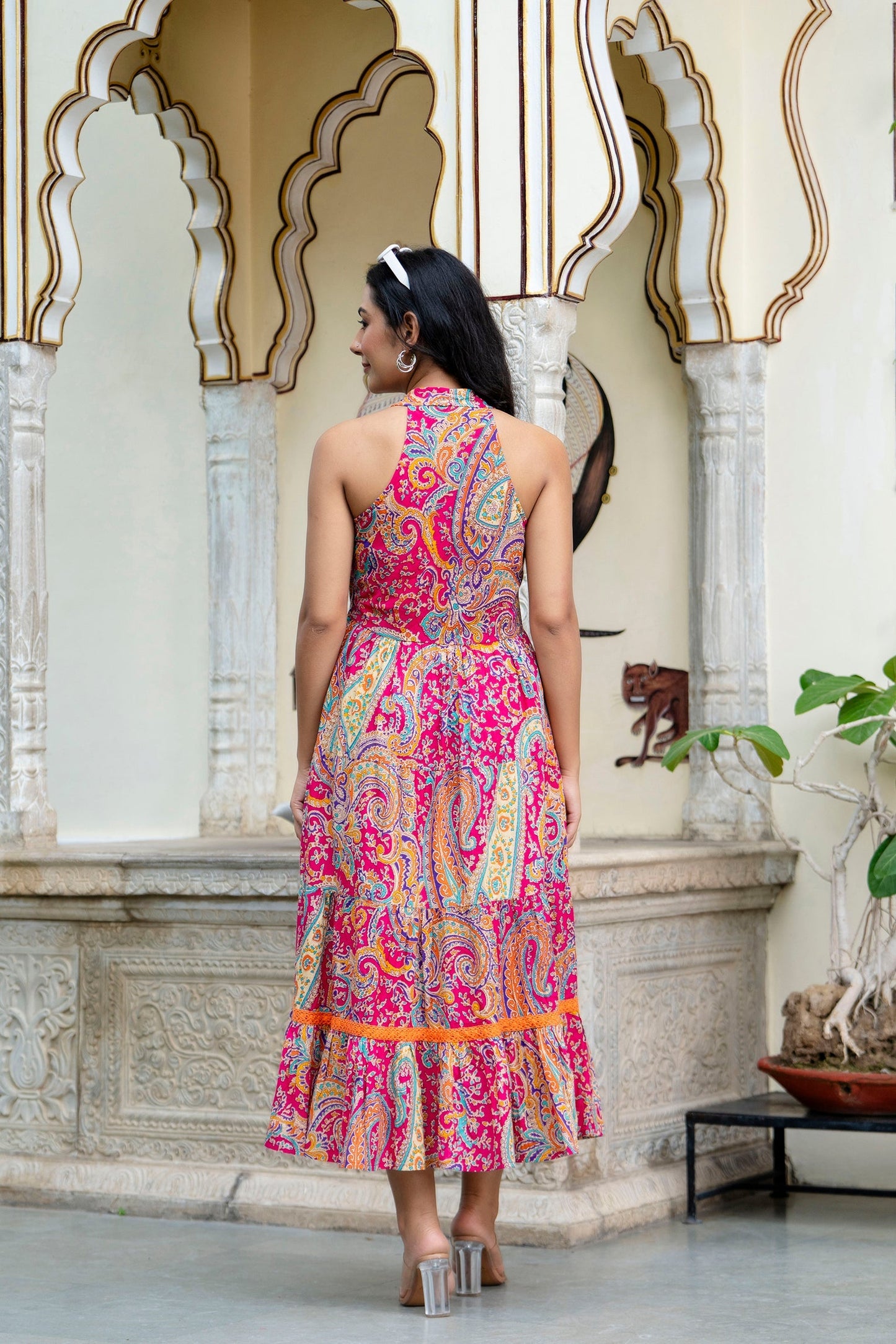 Pure Cotton Stylish Mandana Pink Dress for Women's