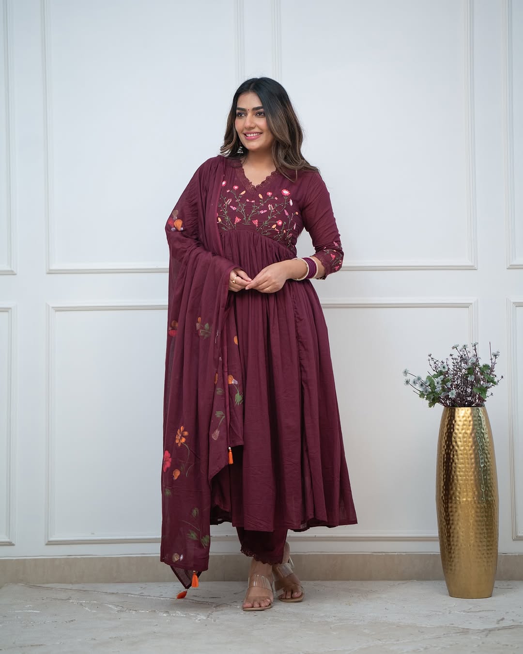 Embroidery Kurta And Pant With Dupatta for Women's