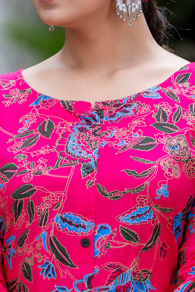 Pink Kurta And Pant for Women's