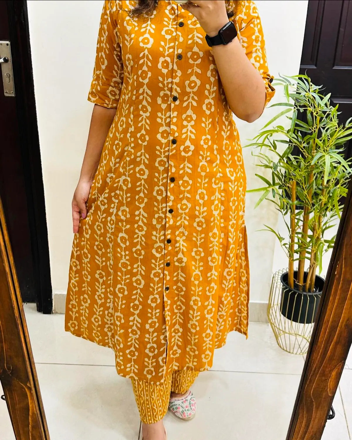 YELLOW MANDALA PURE COTTON CORD SET