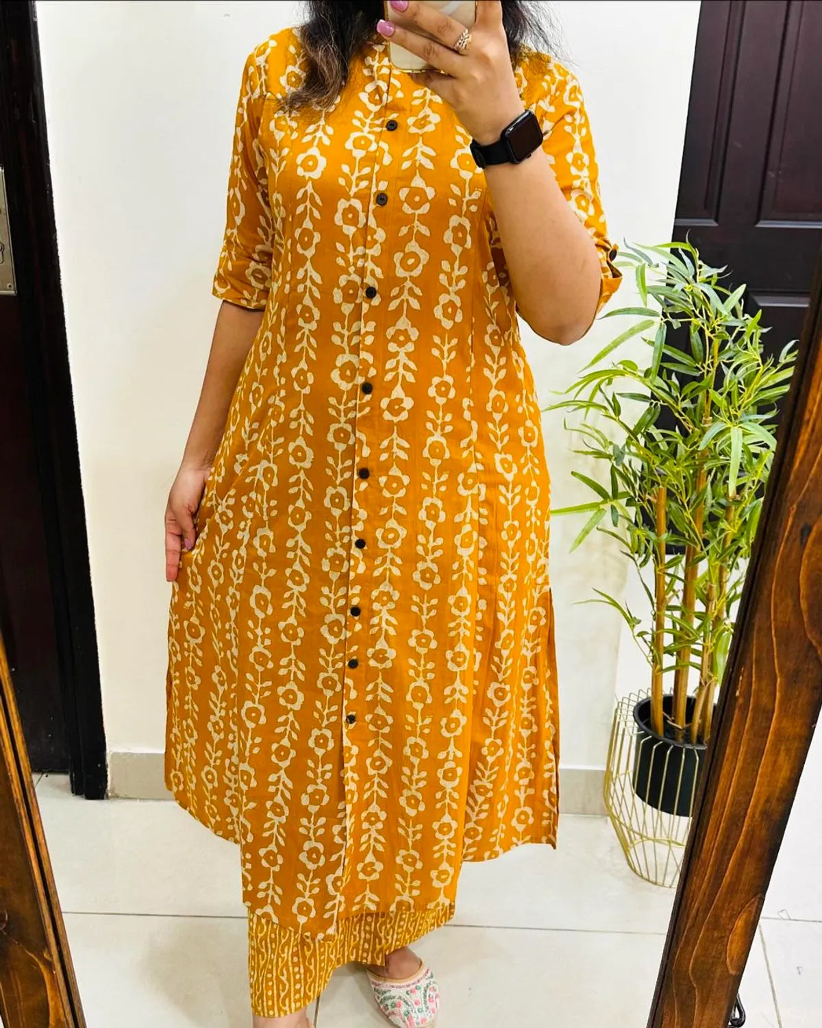YELLOW MANDALA PURE COTTON CORD SET