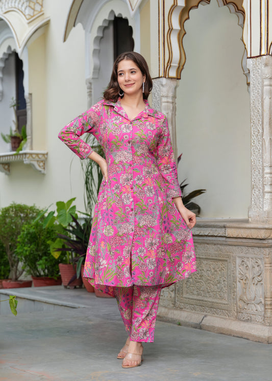 PURE COTTON PRINTED CORD SET FOR WOMENS