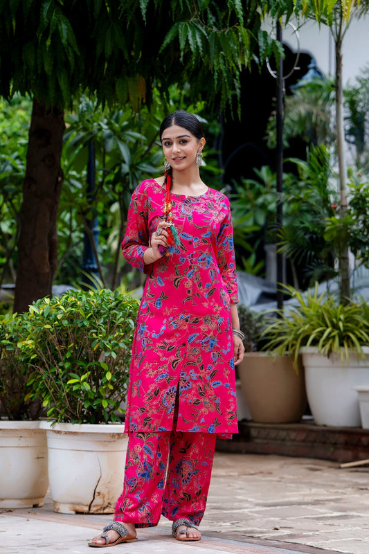 Pink Kurta And Pant for Women's